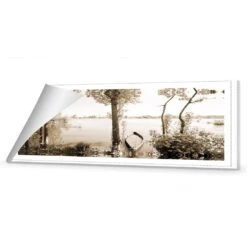 Quiet Pink River, Sepia (long) -WALL ART DESGIN SALE quiet pink river sepia long canvas stretched canvas 60x20cm 758000