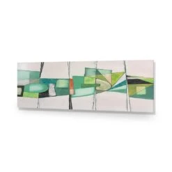 Quirky, Green (long) -WALL ART DESGIN SALE quirky green long acrylic glass no border no frame 90x30cm 481574