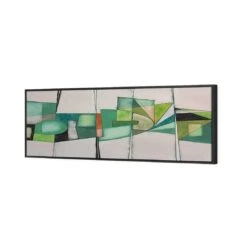 Quirky, Green (long) -WALL ART DESGIN SALE quirky green long canvas black floating frame 60x20cm 707490