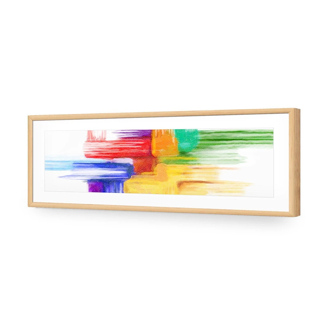Rainbow Tetris (long) Rainbow Tetris (long) -WALL ART DESGIN SALE rainbow tetris long acrylic glass with border oak frame 90x30cm 998306