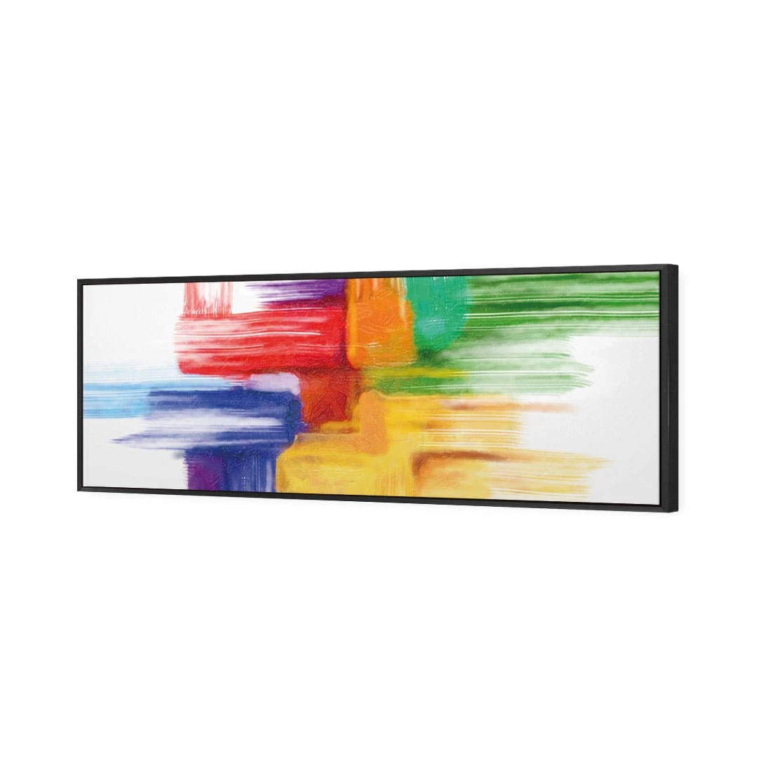 Rainbow Tetris (long) Rainbow Tetris (long) -WALL ART DESGIN SALE rainbow tetris long canvas black floating frame 60x20cm 404606