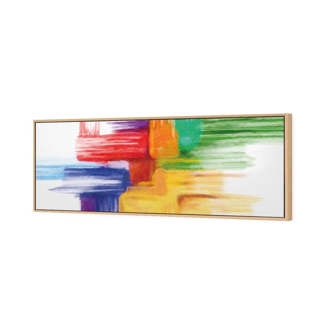 Rainbow Tetris (long) Rainbow Tetris (long) -WALL ART DESGIN SALE rainbow tetris long canvas oak floating frame 60x20cm 357545