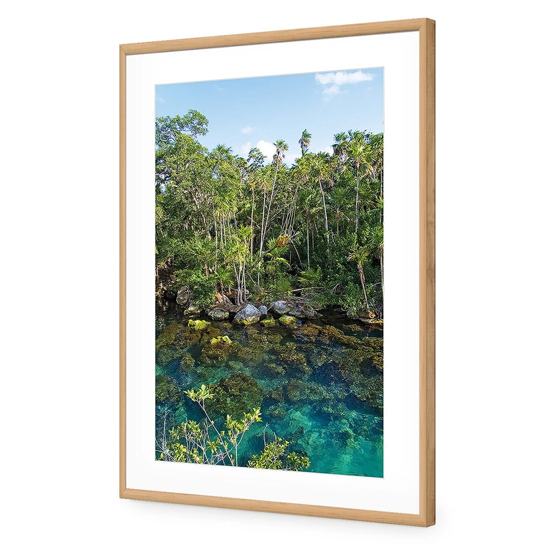 Rainforest Lake (rectangle) Rainforest Lake (rectangle) -WALL ART DESGIN SALE rainforest lake rectangle acrylic glass with border oak frame 45x30cm 428131