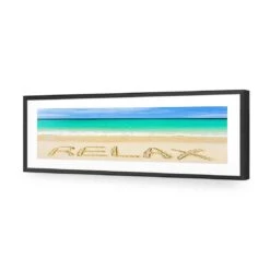 Relax On Beach (long) 9 Relax On Beach (long) -WALL ART DESGIN SALE relax on beach long acrylic glass with border black frame 90x30cm 495417