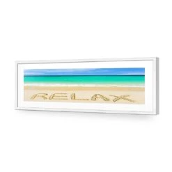 Relax On Beach (long) 10 Relax On Beach (long) -WALL ART DESGIN SALE relax on beach long acrylic glass with border white frame 90x30cm 253062