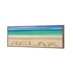 Relax On Beach (long) 7 Relax On Beach (long) -WALL ART DESGIN SALE relax on beach long canvas natural floating frame 60x20cm 151029