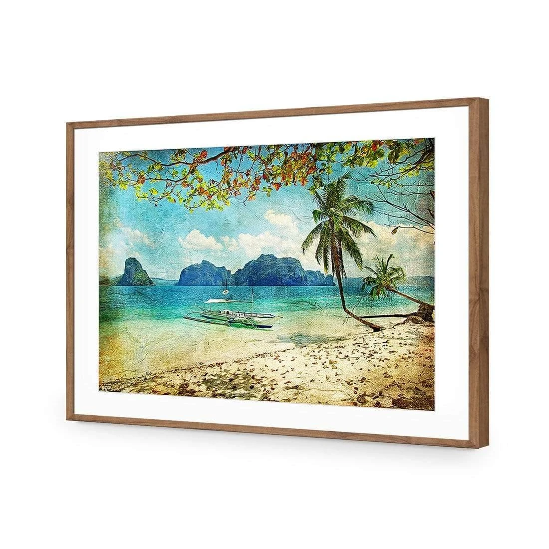Retro Beach Dream Retro Beach Dream -WALL ART DESGIN SALE retro beach dream acrylic glass with border natural frame 45x30cm 454360