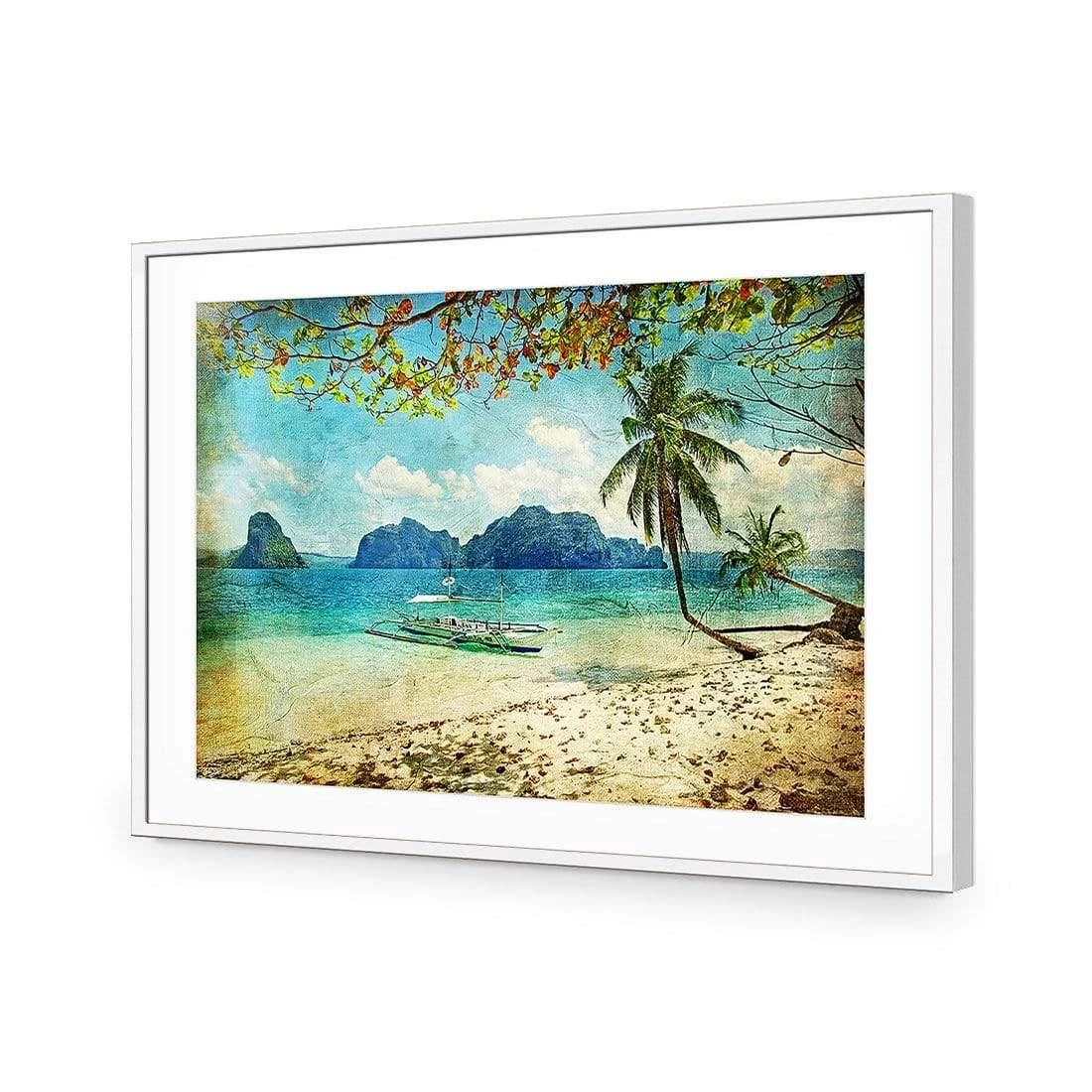 Retro Beach Dream Retro Beach Dream -WALL ART DESGIN SALE retro beach dream acrylic glass with border white frame 45x30cm 649874