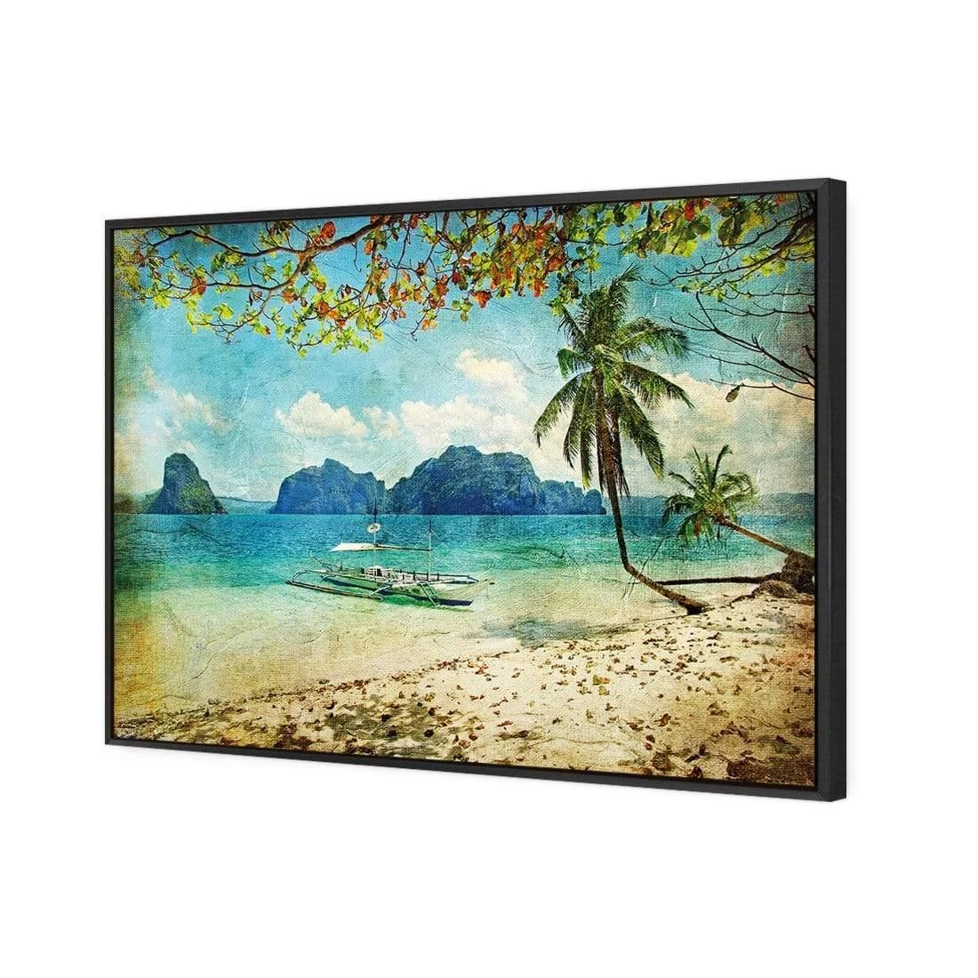 Retro Beach Dream Retro Beach Dream -WALL ART DESGIN SALE retro beach dream canvas black floating frame 45x30cm 814521