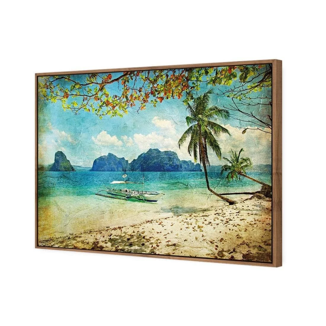 Retro Beach Dream Retro Beach Dream -WALL ART DESGIN SALE retro beach dream canvas natural floating frame 45x30cm 671555