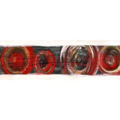 Rhythm (Long) With Enhanced Red And Black Canvas Art