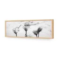 Rose Smoke (Long) -WALL ART DESGIN SALE rose smoke long acrylic glass no border oak frame 90x30cm 479708