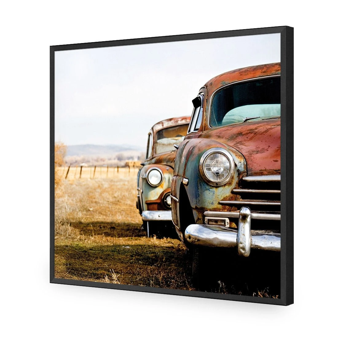 Rusty Cars (square) Rusty Cars (square) -WALL ART DESGIN SALE rusty cars square acrylic glass no border black frame 37x37cm 190011