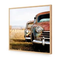 Rusty Cars (square) 17 Rusty Cars (square) -WALL ART DESGIN SALE rusty cars square acrylic glass no border oak frame 37x37cm 213506