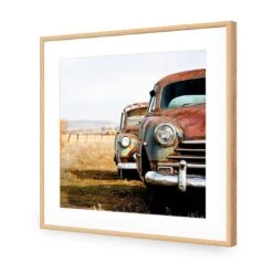 Rusty Cars (square) 12 Rusty Cars (square) -WALL ART DESGIN SALE rusty cars square acrylic glass with border oak frame 37x37cm 687673