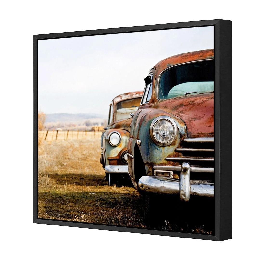 Rusty Cars (square) Rusty Cars (square) -WALL ART DESGIN SALE rusty cars square canvas black floating frame 37x37cm 889137