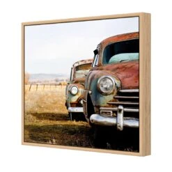 Rusty Cars (square) 6 Rusty Cars (square) -WALL ART DESGIN SALE rusty cars square canvas oak floating frame 37x37cm 472926