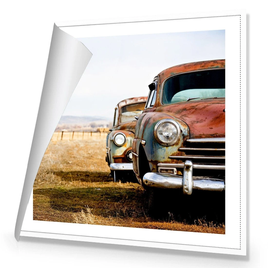 Rusty Cars (square) Rusty Cars (square) -WALL ART DESGIN SALE rusty cars square canvas rolled canvas 37x37cm 436523