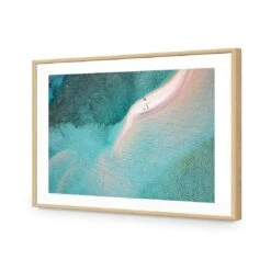 Sand Bask Basking -WALL ART DESGIN SALE sand bask basking acrylic glass with border oak frame 45x30cm 264063
