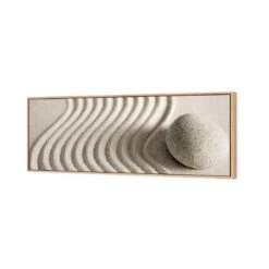 Sand Stone Swirl (Long) 6 Sand Stone Swirl (Long) -WALL ART DESGIN SALE sand stone swirl long canvas oak floating frame 60x20cm 742144