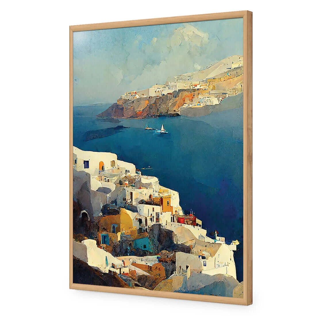 Santorini Coastline Santorini Coastline -WALL ART DESGIN SALE santorini coastline acrylic glass no border oak frame 45x30cm 238650