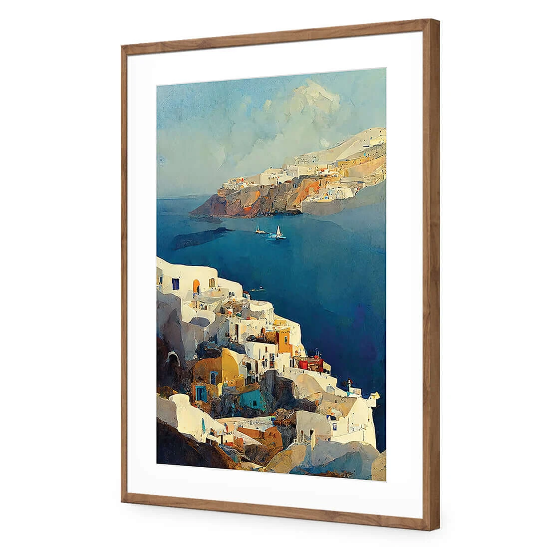 Santorini Coastline Santorini Coastline -WALL ART DESGIN SALE santorini coastline acrylic glass with border natural frame 45x30cm 465788