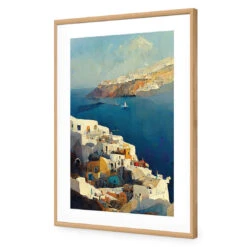 Santorini Coastline 13 Santorini Coastline -WALL ART DESGIN SALE santorini coastline acrylic glass with border oak frame 45x30cm 204082