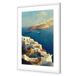 Santorini Coastline 12 Santorini Coastline -WALL ART DESGIN SALE santorini coastline acrylic glass with border white frame 45x30cm 910470