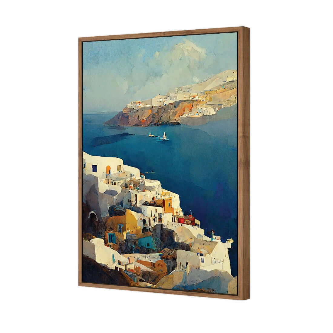 Santorini Coastline Santorini Coastline -WALL ART DESGIN SALE santorini coastline canvas natural floating frame 45x30cm 883827
