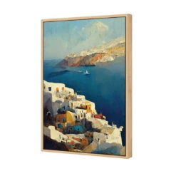 Santorini Coastline 7 Santorini Coastline -WALL ART DESGIN SALE santorini coastline canvas oak floating frame 45x30cm 372159