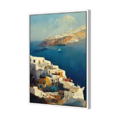 Santorini Coastline 6 Santorini Coastline -WALL ART DESGIN SALE santorini coastline canvas white floating frame 45x30cm 811693