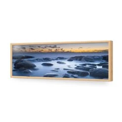 Sea Sunrise (long) 17 Sea Sunrise (long) -WALL ART DESGIN SALE sea sunrise long acrylic glass no border oak frame 90x30cm 135892