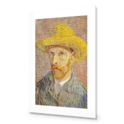 Self Portrait With A Straw Hat By Van Gogh -WALL ART DESGIN SALE self portrait with a straw hat by van gogh acrylic glass with border no frame 45x30cm 192133