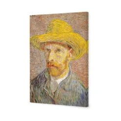 Self Portrait With A Straw Hat By Van Gogh -WALL ART DESGIN SALE self portrait with a straw hat by van gogh canvas stretched canvas 45x30cm 287475
