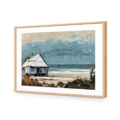 Shack At The Beach -WALL ART DESGIN SALE shack at the beach acrylic glass with border oak frame 45x30cm 391379