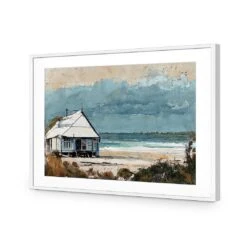 Shack At The Beach -WALL ART DESGIN SALE shack at the beach acrylic glass with border white frame 45x30cm 757887