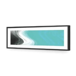Shapely, Teal (Long Horizontal) 10 Shapely, Teal (Long Horizontal) -WALL ART DESGIN SALE shapely teal long horizontal acrylic glass with border black frame 90x30cm 552883