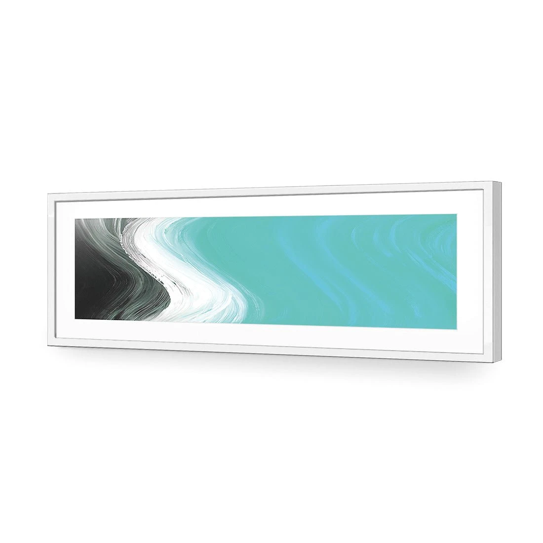 Shapely, Teal (Long Horizontal) Shapely, Teal (Long Horizontal) -WALL ART DESGIN SALE shapely teal long horizontal acrylic glass with border white frame 90x30cm 910138