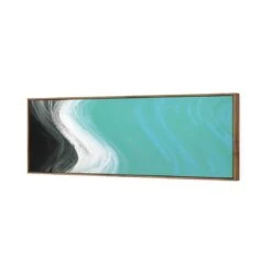 Shapely, Teal (Long Horizontal) 7 Shapely, Teal (Long Horizontal) -WALL ART DESGIN SALE shapely teal long horizontal canvas natural floating frame 60x20cm 118180