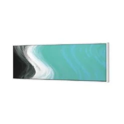 Shapely, Teal (Long Horizontal) 5 Shapely, Teal (Long Horizontal) -WALL ART DESGIN SALE shapely teal long horizontal canvas white floating frame 60x20cm 672218