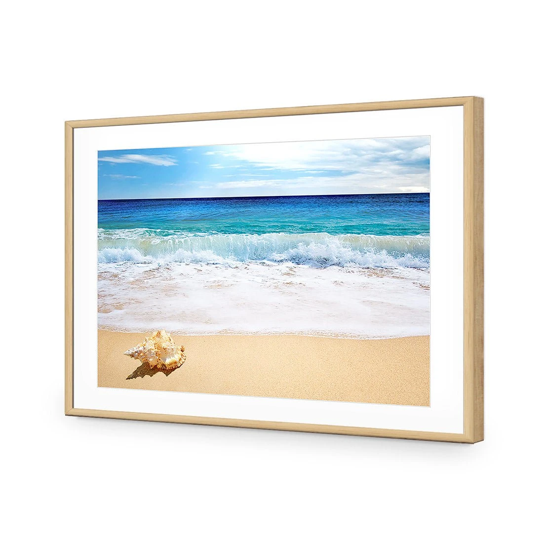 Shell on Beach Shell On Beach -WALL ART DESGIN SALE shell on beach acrylic glass with border oak frame 45x30cm 544118