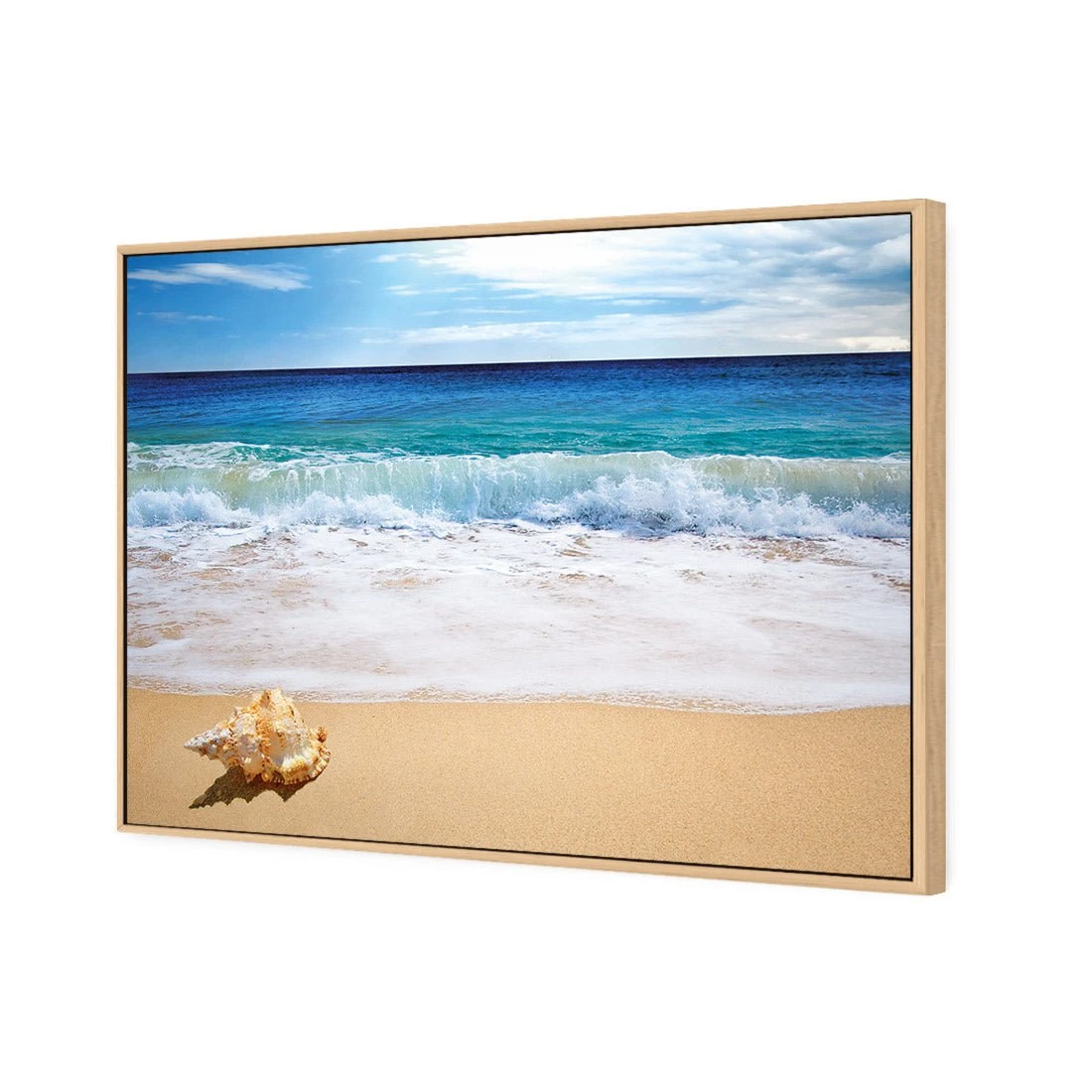 Shell on Beach Shell On Beach -WALL ART DESGIN SALE shell on beach canvas oak floating frame 45x30cm 405160