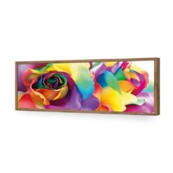 Silk Roses (long) -WALL ART DESGIN SALE silk roses long acrylic glass no border natural frame 90x30cm 705281