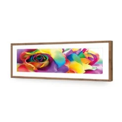 Silk Roses (long) -WALL ART DESGIN SALE silk roses long acrylic glass with border natural frame 90x30cm 835567