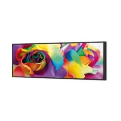 Silk Roses (long) -WALL ART DESGIN SALE silk roses long canvas black floating frame 60x20cm 278097