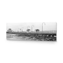 St Kilda Pier Sunset, Black And White (Long) -WALL ART DESGIN SALE st kilda pier sunset black and white long acrylic glass no border no frame 90x30cm 968382