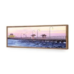 St Kilda Pier Sunset (Long) -WALL ART DESGIN SALE st kilda pier sunset long acrylic glass no border natural frame 90x30cm 389068