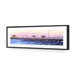 St Kilda Pier Sunset (Long) -WALL ART DESGIN SALE st kilda pier sunset long acrylic glass with border black frame 90x30cm 510511