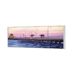 St Kilda Pier Sunset (Long) -WALL ART DESGIN SALE st kilda pier sunset long canvas white floating frame 60x20cm 792973