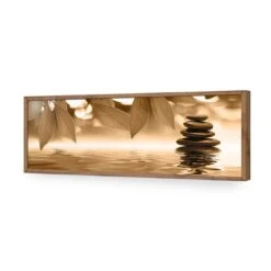 Stack Of Stones Sepia (Long) -WALL ART DESGIN SALE stack of stones sepia long acrylic glass no border natural frame 90x30cm 396577